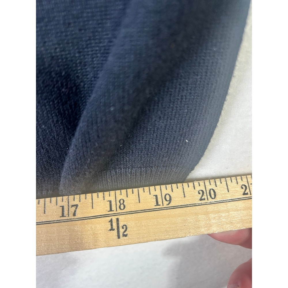 Roundtree & Yorke Mens Large Navy Blue Quarter Zip Mock Neck Knit Sweater GS22 - Picture 5 of 8